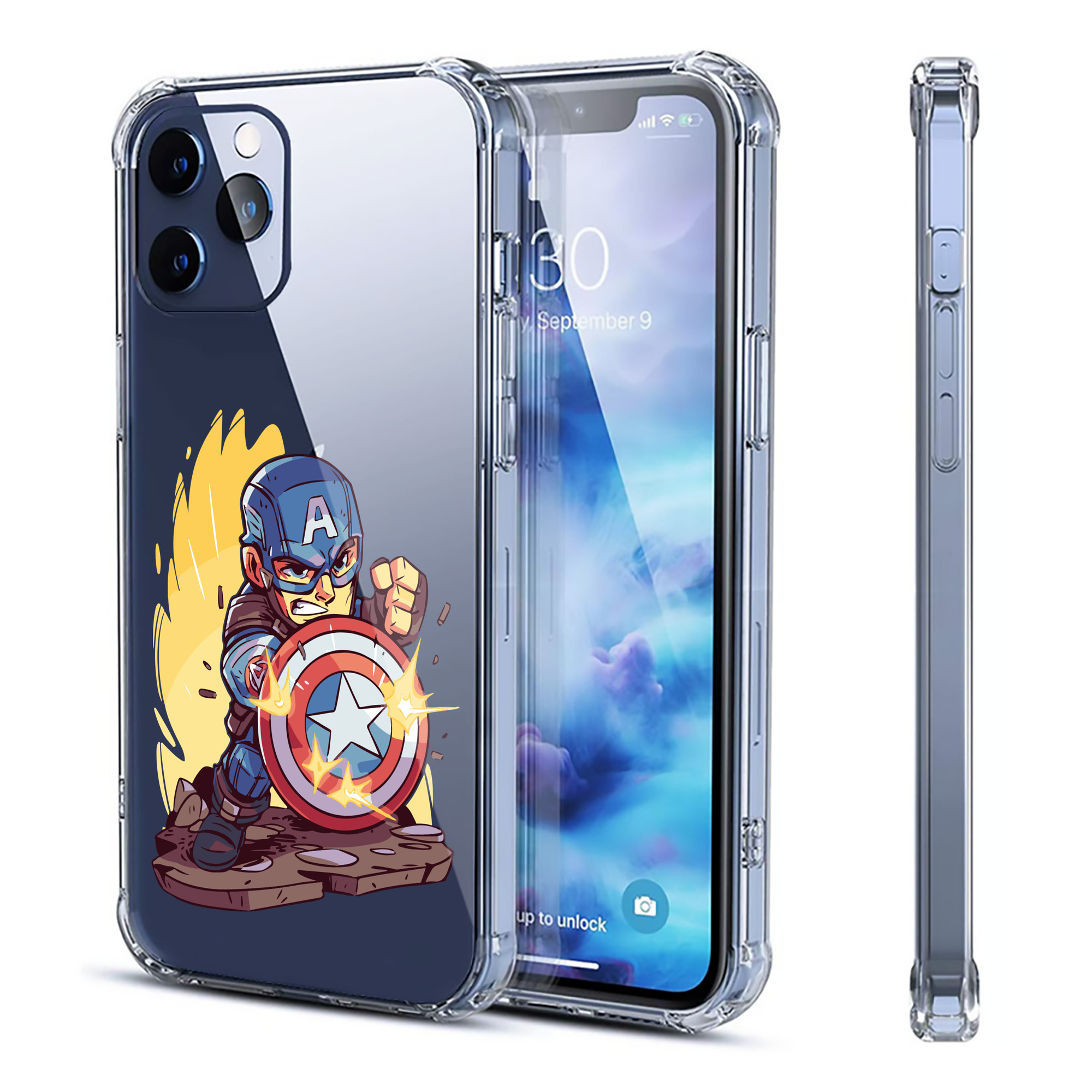 （画像用） アベンジャーズ The Avengers 【iPhone 12シリーズ対応】透明スマホケース（クリアソフトケース）
